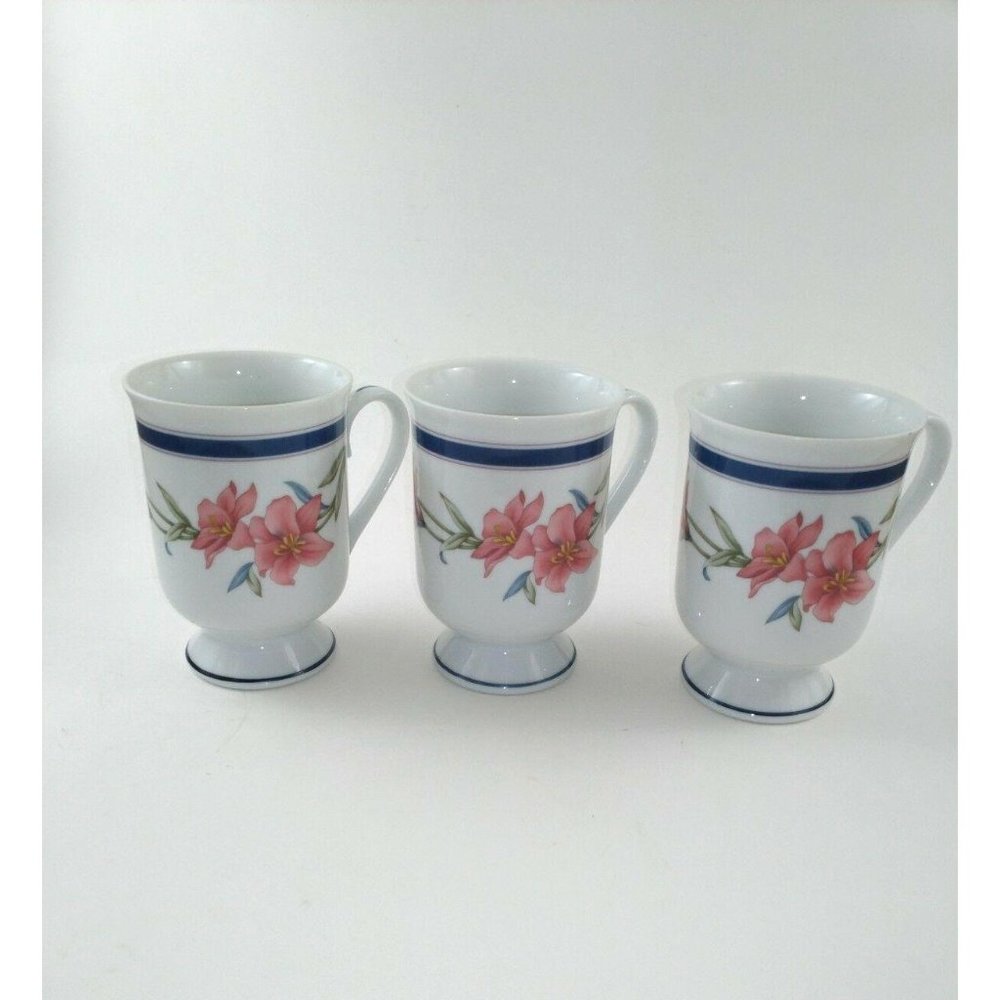 Princess House Exclusive Fine Porcelain Footed Cup Set of 3